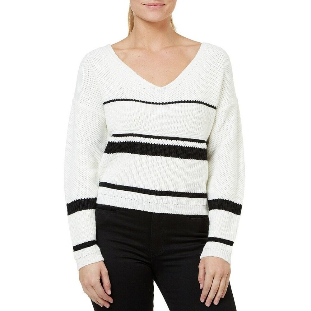 Numero Juniors' Striped Crop Sweater, Size M, NwT